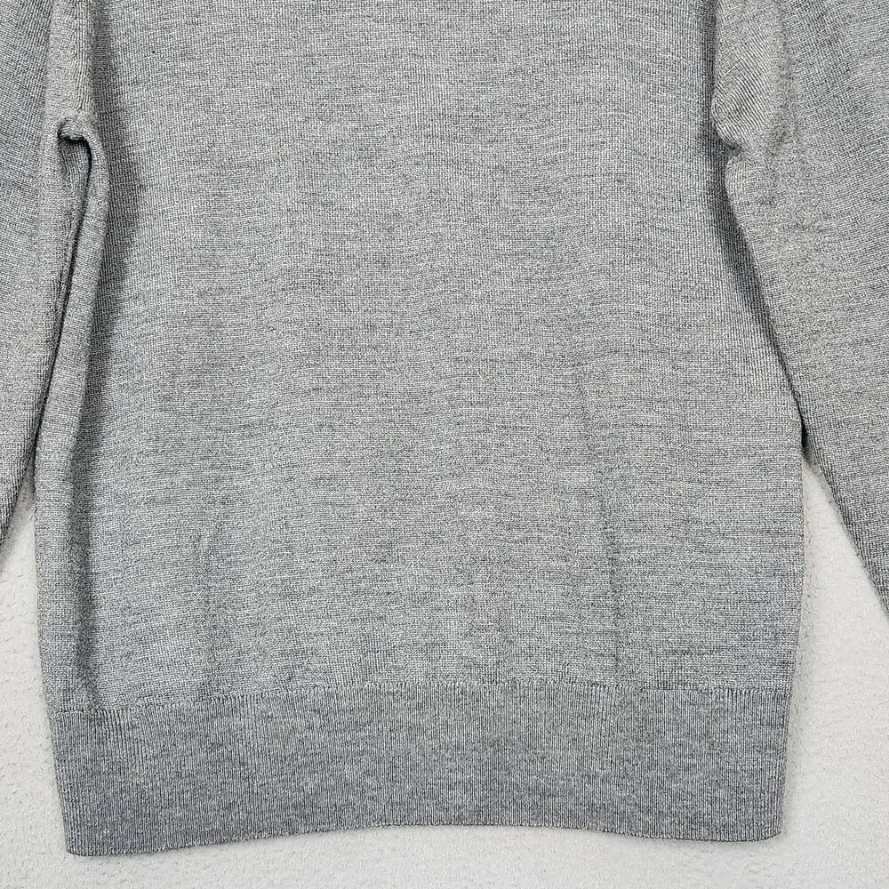 Bonobos Sweater Mens Medium Gray Merino Wool V Neck Pullover Lightweight Knit